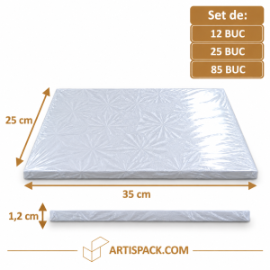 Platforma tort dreptunghiulara alba 25x35 cm H1,2 cm Art. Seturi 12 buc, 25 buc, 85 buc.