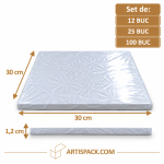 Platforma tort patrata alba 30x30 cm H1,2 cm Art. Seturi 12 buc, 25 buc, 100 buc.
