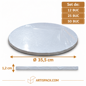 Platforma tort rotunda alba O35,50xH1,2 cm Art. Seturi 12 buc, 25 buc, 50 buc.
