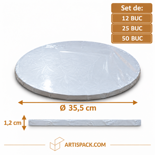 Platforma tort rotunda alba O35,50xH1,2 cm Art. Seturi 12 buc, 25 buc, 50 buc.