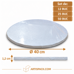 Platforma tort rotunda alba O40xH1,2 cm Art. Seturi 12 buc, 25 buc, 50 buc.